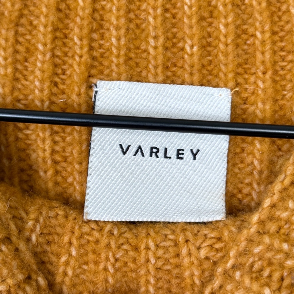 Varley Wool Skyla Funnel Neck Knit Sweater Buckthorn Brown Orange Size XS - Picture 10 of 11
